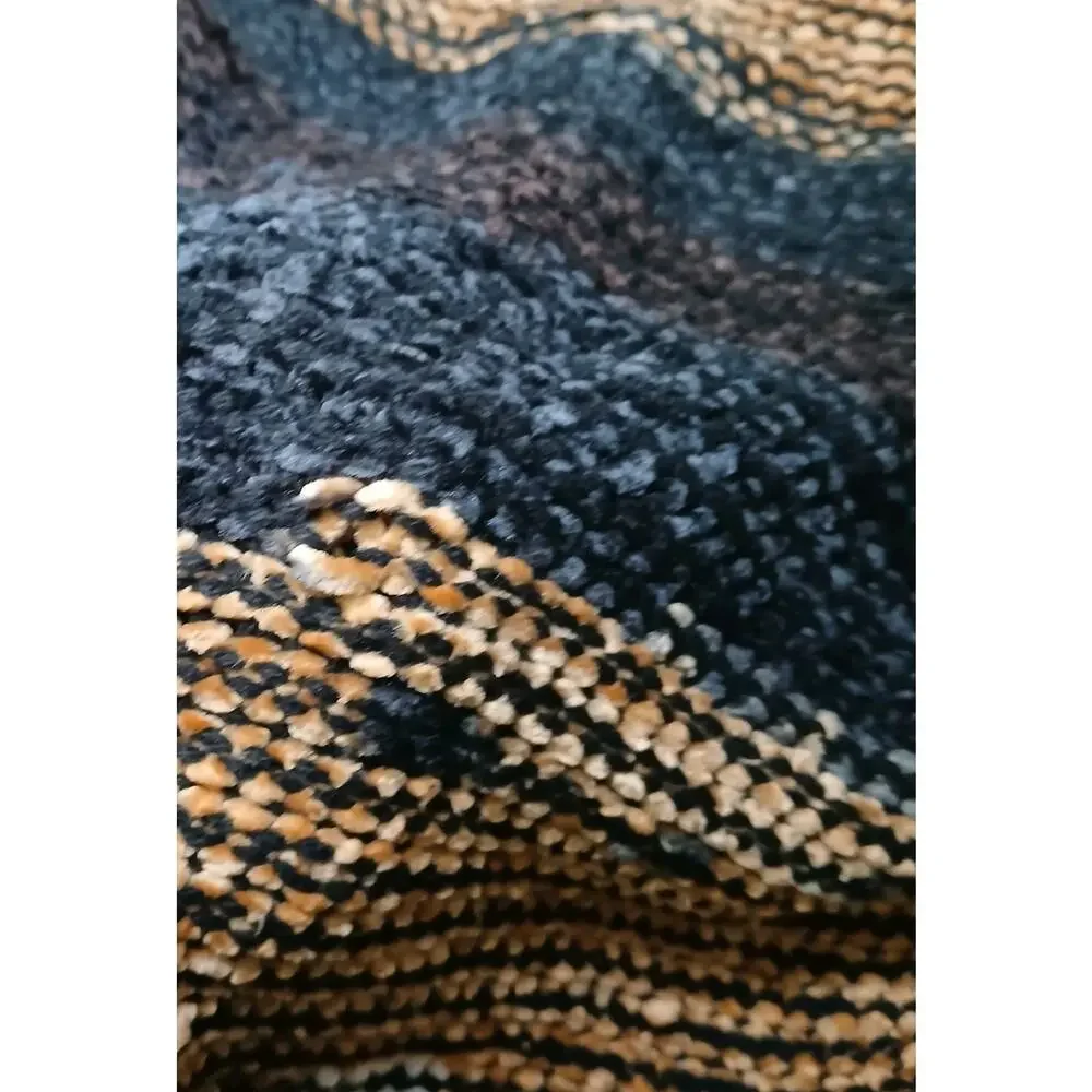 BKE Chenille Open Front Striped Cardigan Sweater XS/S Black Brown Tan‎ Boho Cozy